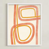 "Summer Siesta" - Art Print in Coral by ALICIA BOCK - Framed
