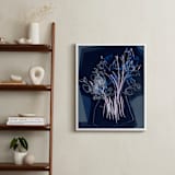 "An attempt on gestural drawing" - Art Print in dark blue flowers by Bethania Lima - In a Room