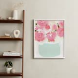 "Peonies in Vase" - Art Print in Strawberry by kelli hall - In a Room