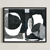 "This Side of the Moon" - Art Print in Ink Black by Erin McCluskey Wheeler - Framed