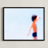 "Sdot Yam beach" - Art Print in Light Blue by Tal Paz-Fridman - Framed