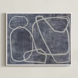 "Squiggles" - Art Print in Blue Grey by Camille Pietrow - Framed Canvas