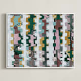 "Assemblage II" - Art Print in Assembled egg blue by Bethania Lima - Framed Canvas