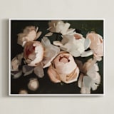 "Popping Peonies" - Art Print in Blush by Rachel Nelson - Framed Canvas
