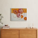 "Peonies and Kumquats" - Art Print in Tangerine by Lynne Millar - In a Room