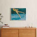 "Submerge II" - Art Print in Underwater Deep Blue by Debra Butler - In a Room