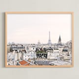 "French Dreams" - Art Print in Hazy Gray by Annie Montgomery - Framed