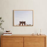 "Minimalist's View of the Brooklyn Bridge" - Art Print in Sunset Sky by The One With Wanderlust - In a Room
