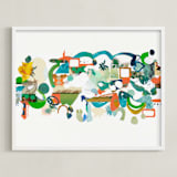 "Green Hills" - Art Print in Verdant Green by Erin McCluskey Wheeler - Framed