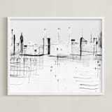 "nyc night lights " - Art Print in Black and White by Kaitlin Rebesco - Framed