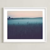 "Mystery" - Art Print in Gray sea by Lying on the grass - Framed