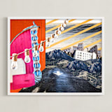 "San Luis Collage" - Art Print in Fremont Fuschia by Kate Baird - Framed