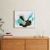 "Flora in Motion" - Art Print in aqua blue by Sarah McInroe - In a Room