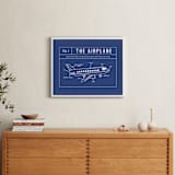 "Airplane Blueprint" - Art Print in Blueprint by Meggy Masters - In a Room