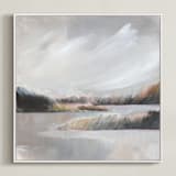 "Misty Beaches ll" - Art Print in Misty grey by AlisonJerry - Framed Canvas