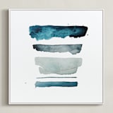 "of land and sea - deep" - Art Print in Aqua by Kiana Lee - Framed Canvas