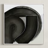 "Fitting Together II" - Art Print in Chalkboard by Kirsta Benedetti - Framed Canvas