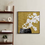 "Ochre Eucalyptus III" - Art Print in Mustard by Tanya Lee Design - In a Room