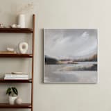 "Misty Beaches ll" - Art Print in Misty grey by AlisonJerry - In a Room