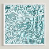 "Be. Here. Now." - Art Print in Ocean Blue by Ria Sharon - Framed