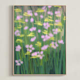 "Dancing Flowers 1" - Art Print in Meadow by Huefete - Framed Canvas
