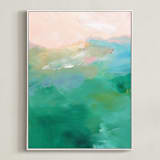 "Whispers Of The Sun" - Art Print in Emerald Sun by AlisonJerry - Framed Canvas