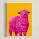 "Fiona" - Art Print in Mustard Yellow by Laura Gatewood - Framed Canvas