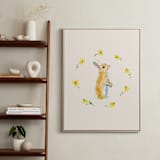 "Garden Bunnies 2" - Art Print in Velvet Beige by Hannah Beimborn - In a Room