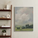 "Rosy Tomorrow II" - Art Print in Grey Blue by Stephanie Goos Johnson - In a Room