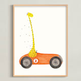 "Fast Riders III" - Art Print in Orange by Francisca Reyes - Framed