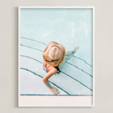 "floppy hat" - Art Print in Poolside Blue by Alicia Abla - Framed