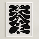 "Black Plant I" - Art Print in Moon White by Alisa Galitsyna - Framed