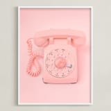 "0 is for operator." - Art Print in Strawberry Shortcake Pink by Alicia Abla - Framed