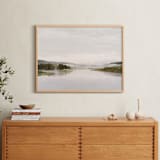 "Misty lake" - Art Print in autumn green by Kamala Nahas - In a Room