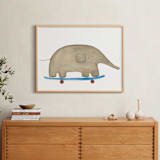 "Fast Riders I" - Art Print in Blue by Francisca Reyes - In a Room