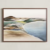 "Spring Comes to the Hills" - Art Print in Spring Green by Karen Kaul - Framed