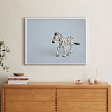 "Oh, Zebra" - Art Print in Soft Grey by Kinga Subject - In a Room