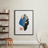 "Organic Curves II" - Art Print in Sky Blue by Field and Sky - In a Room