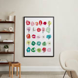 "Alpha Dots" - Art Print in Poppy Red by Kelly Ventura - In a Room