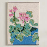 "Garden Study" - Art Print in Pink Soda by Lottie Aldarwish - Framed Canvas