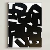 "The Domino Effect No.II" - Art Print in Charcoal Black by Deborah Velasquez - Framed Canvas