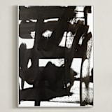 "Inked" - Art Print in Black Ink by Deborah Velasquez - Framed Canvas