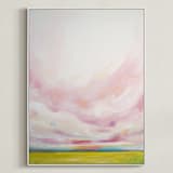 "Leave Behind the Shadows" - Art Print in Pink by Emily Jeffords - Framed Canvas