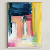 "Flags" - Art Print in midnight by Lindsay Megahed - Framed Canvas