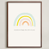 "You Make Me Happy" - Art Print in White by Joyce Pinheiro - Framed