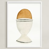 "The Humble Egg" - Art Print in porcelain gray by Monica Loos - Framed