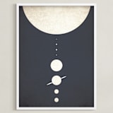 "Planetary Neighbors" - Art Print in Space Grey by GeekInk Design - Framed