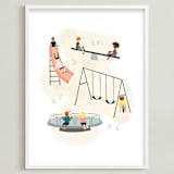 "together" - Art Print in Playground Blue by JeAnna Casper - Framed