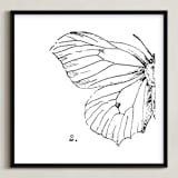 "Moth No. 2" - Art Print in Jet Black by Mere Paper - Framed