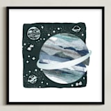"Space Doodle" - Art Print in Galaxy by Megan Cash - Framed